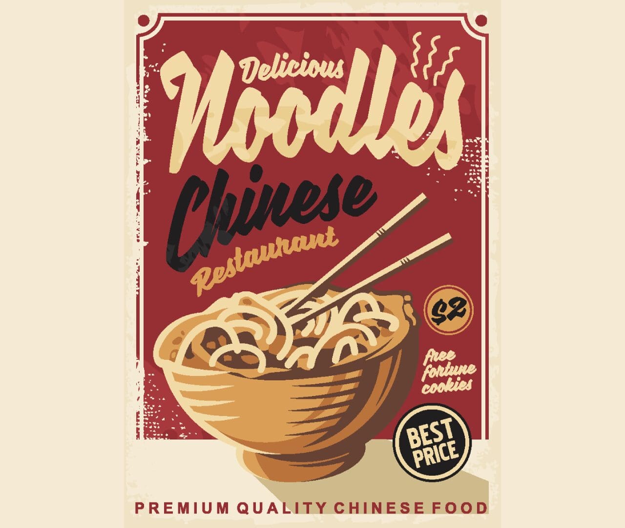 A Delicious Chinese Noodles of a Restaurent Poster