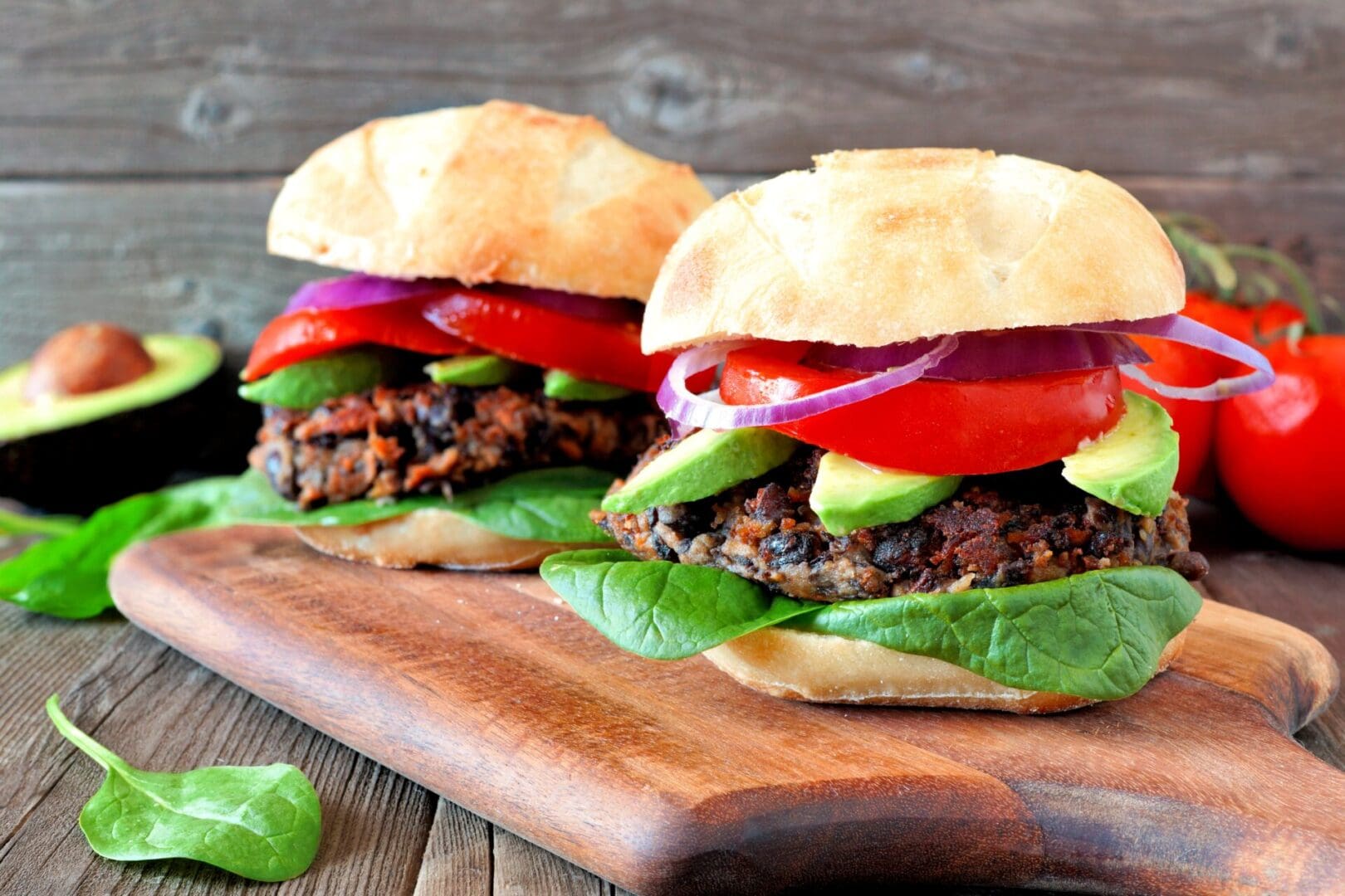 Close up image of Bean burgers