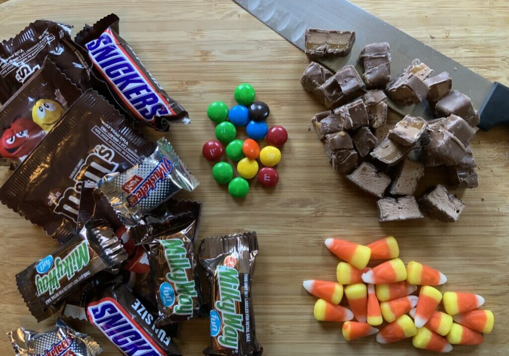 Sliced Candy Placed on a Wooden Tray