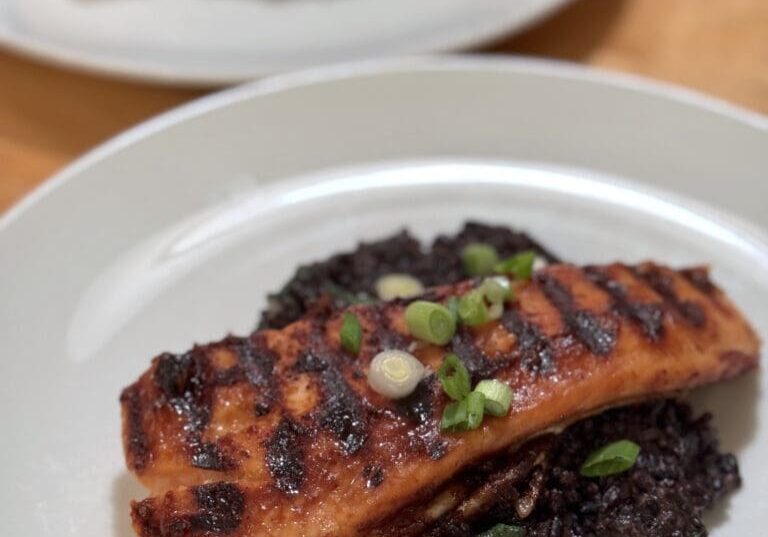 Grilled Salmon over Forbidden Rice