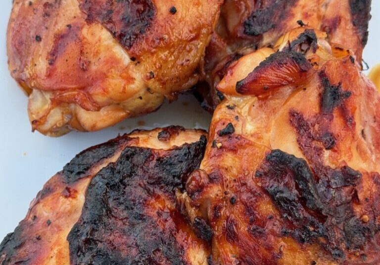 Grilled chicken thighs
