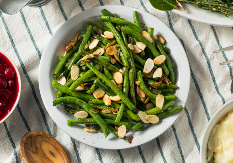 Homemade Sauteed Green Beans with Almonds for Thanksgiving