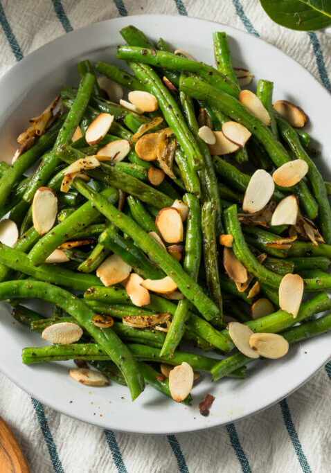 Homemade Sauteed Green Beans with Almonds for Thanksgiving