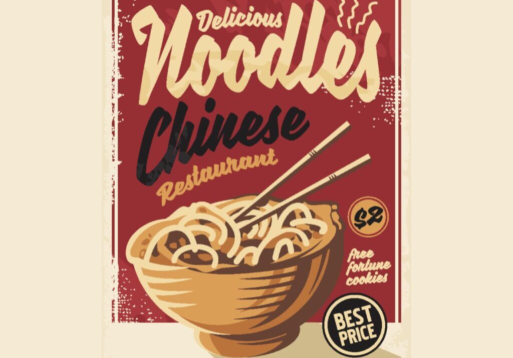 A Delicious Chinese Noodles of a Restaurent Poster
