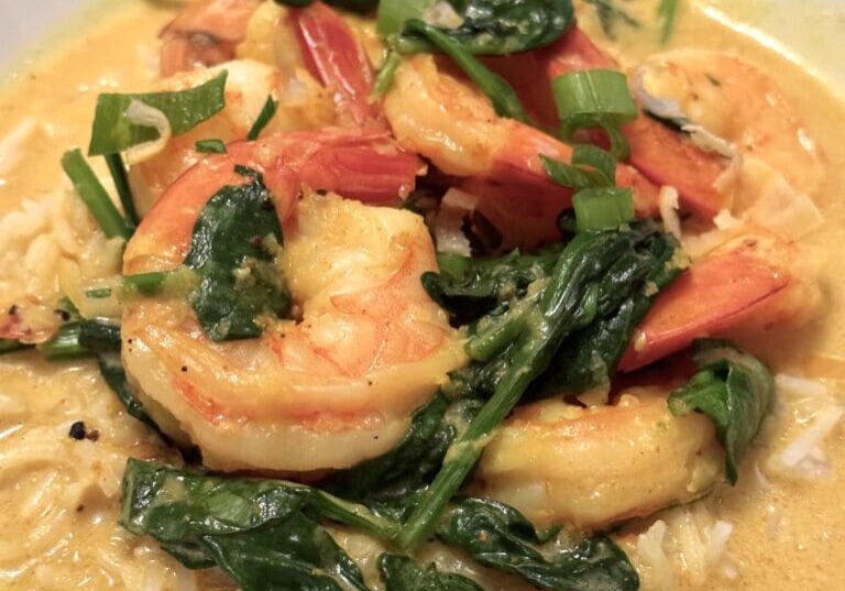 Tumeric Shrimp with Spinach