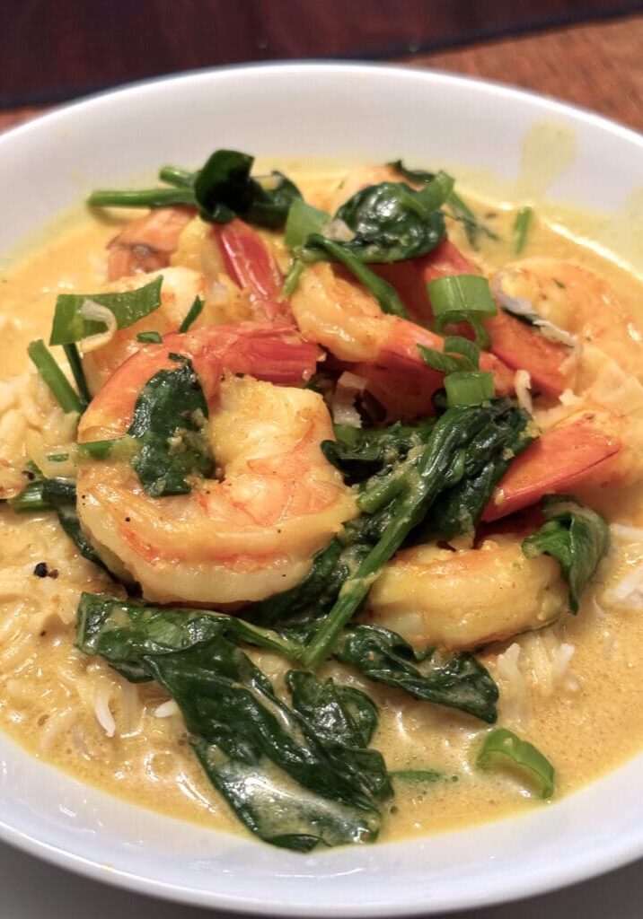 Tumeric Shrimp with Spinach